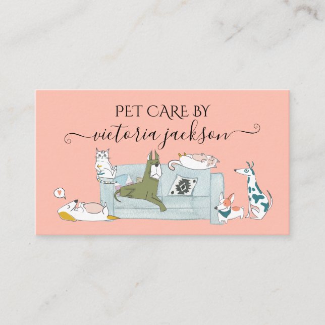 Tarjeta De Visita Sentado por Mascota del Servicio de Atención a Mas (Anverso)