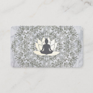 Tarjeta De Visita Sentando Lotus Mandala y Marble