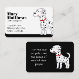 Tarjeta De Visita Sentido Mascota de Personalizable blanco y negro