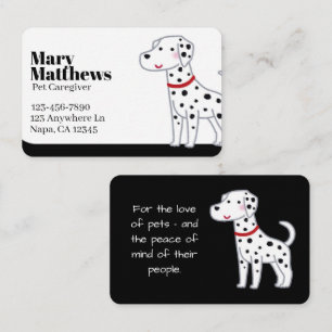 Tarjeta De Visita Sentido Mascota de Personalizable blanco y negro