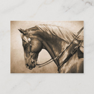 Tarjeta De Visita Sepia antigua foto de caballo de Rancho Occidental
