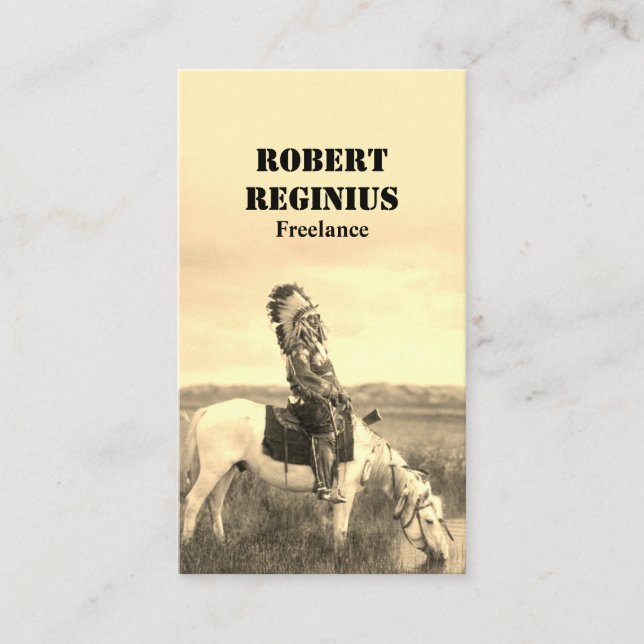 Tarjeta De Visita Sepia, el histórico jefe indio-estadounidense (Anverso)