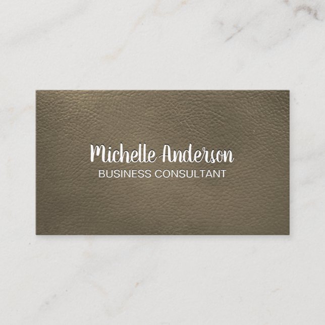 Tarjeta De Visita Sepia Leather | Letras de emjefe (Anverso)