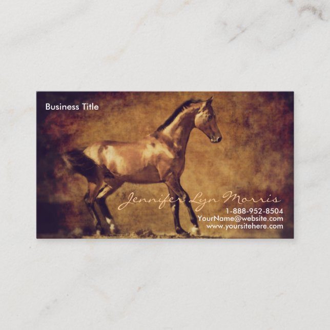 Tarjeta De Visita Sepia Toned Rustic Horse Art (Anverso)