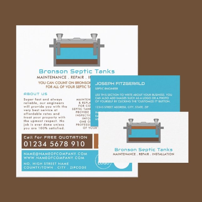 Tarjeta De Visita Septic Tank, Compañía Septic, Ingeniero Séptico (Subido por el creador)