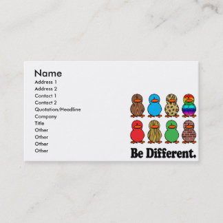 Tarjeta De Visita ser diferentes patos de pato divertidos
