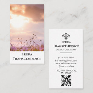 Tarjeta De Visita Serene Beauty Estética Sunset Pink QR Código Limpi