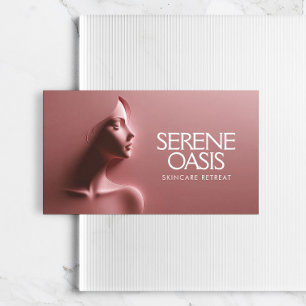 Tarjeta De Visita Serene Beauty Skincare, Masaje, Spa Pink