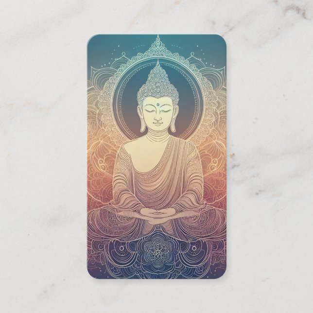 Tarjeta De Visita Serene Meditating Buddha Mandala  - Spiritu (Anverso)