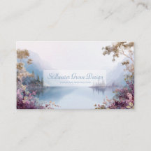 Serene Mountain Lake Gold y Mauve Floral