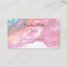 Tarjeta De Visita Serenidad en formas de flujo de resumen azul C