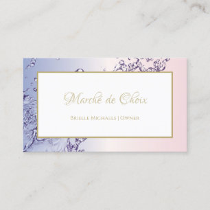 Tarjeta De Visita Serenity Water Splash Pink and Lavender Boutique