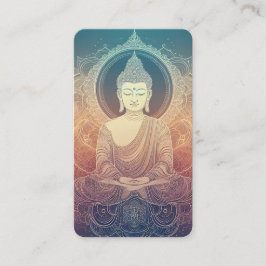 Tarjeta De Visita Sereno Buda Meditando Mandala - Espiritual