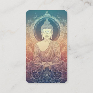 Tarjeta De Visita Sereno Buda Meditando Mandala - Espiritual