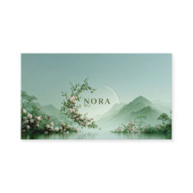 Sereno Lago Brumoso Rosa Pálido Montaña Zen