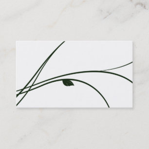 Tarjeta De Visita Serie floral - 02 - blanco/verde