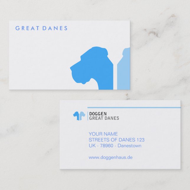 Tarjeta De Visita serie ID Minimal Great Dane (Anverso / Reverso)