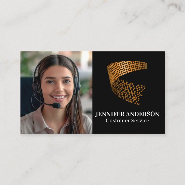 Tarjeta De Visita Servicio al cliente sonriente para mujeres | Centr (Anverso)