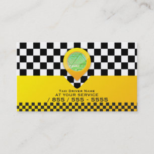 Tarjeta De Visita Servicio amarillo del conductor de taxi