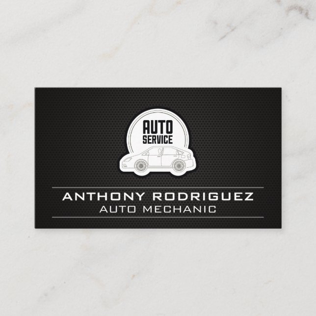 Tarjeta De Visita Servicio automático | Logotipo de reparación (Anverso)