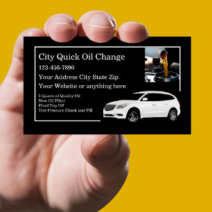 Tarjeta De Visita Servicio Automotriz de Cambio de Aceite Rápido