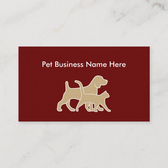 Tarjeta De Visita Servicio Businesscards simple del mascota (Anverso)