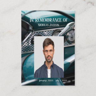 Tarjeta De Visita Servicio conmemorativo invita a vehículos de autos