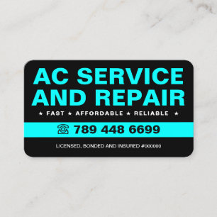 Tarjeta De Visita Servicio de AC, Reparación de Aire Acondicionado,