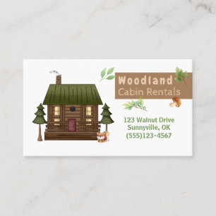 Tarjeta De Visita Servicio de alquiler de cabinas estilo Woodland