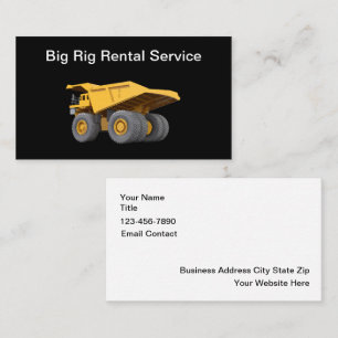 Tarjeta De Visita Servicio de alquiler de construcción de Big Rig