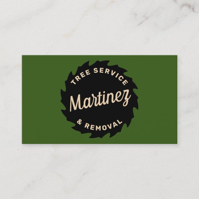 Tarjeta De Visita Servicio de árbol y barra circular de eliminación (Anverso)