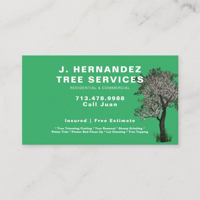 Tarjeta De Visita Servicio de Árboles (Anverso)