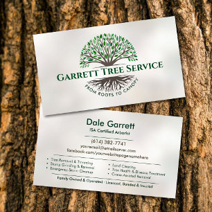Tarjeta De Visita Servicio de Árboles Arborista Profesional