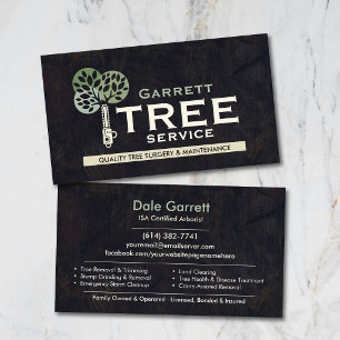 Tarjeta De Visita Servicio de árboles arborista profesional 