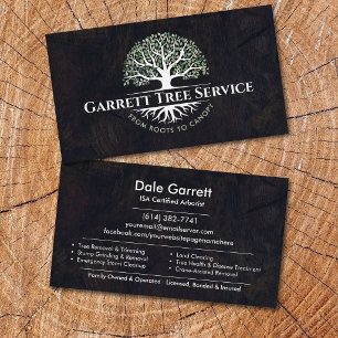 Tarjeta De Visita Servicio de Árboles Arborista Profesional