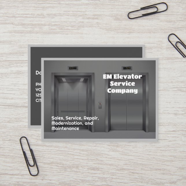 Tarjeta De Visita Servicio de ascensores (Anverso/Reverso In Situ)