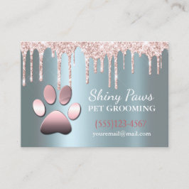 Tarjeta De Visita Servicio de Aseo de Mascotas Sparkle Drip Shimmer 