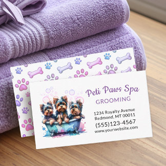 Tarjeta De Visita Servicio de Aseo para Perros Lindos Peluquero de M