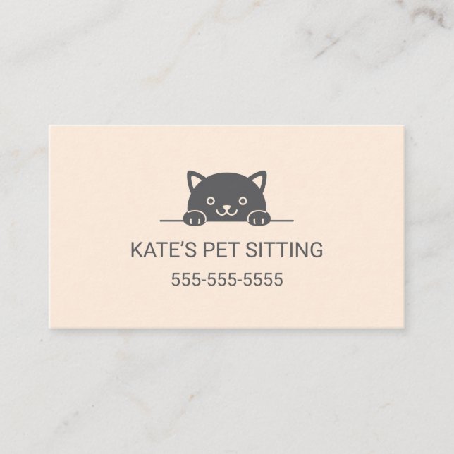 Tarjeta De Visita Servicio de asiento de Mascota de búsqueda de gato (Anverso)