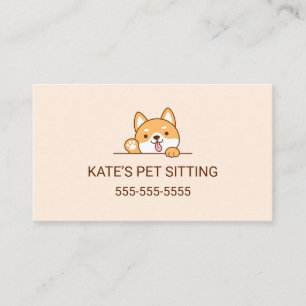 Tarjeta De Visita Servicio de asiento de Mascota de perro chiba inu 