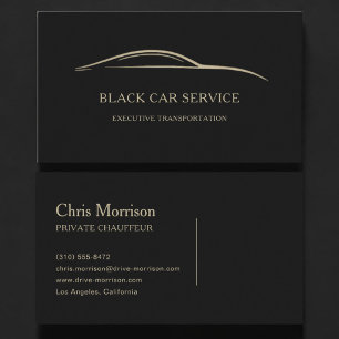 Tarjeta De Visita Servicio de Auto Negro Black & Gold
