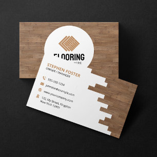 Tarjeta De Visita Servicio de baldosas de suelo de madera moderna pa