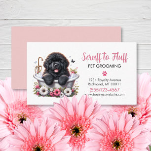 Tarjeta De Visita Servicio de Baño de Cute Dog Mascota Grooming
