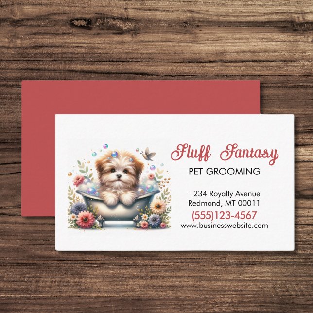Tarjeta De Visita Servicio de Baño de Cute Dog Mascota Grooming (Subido por el creador)