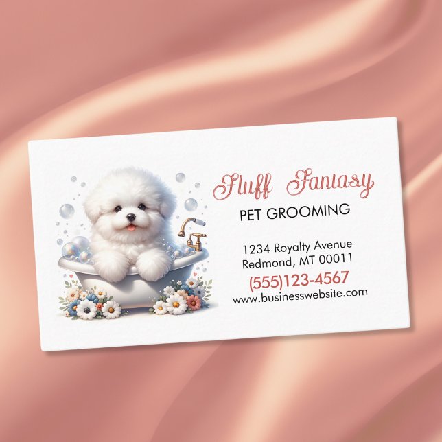 Tarjeta De Visita Servicio de Baño de Cute Dog Mascota Grooming (Subido por el creador)