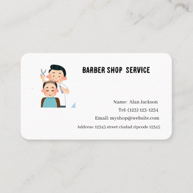 Tarjeta De Visita Servicio de barbería (Anverso)