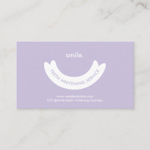 Tarjeta De Visita Servicio de Blanqueamiento Dental Lila con Cuidado