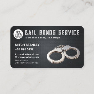 Tarjeta De Visita Servicio de bonos de fianza   Grunge negro