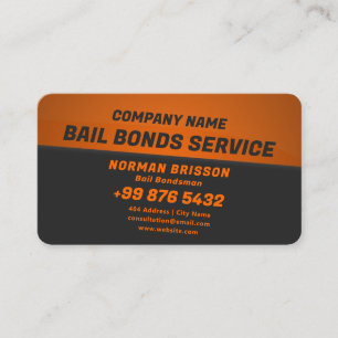 Tarjeta De Visita Servicio de bonos de fianza Naranja oscuro