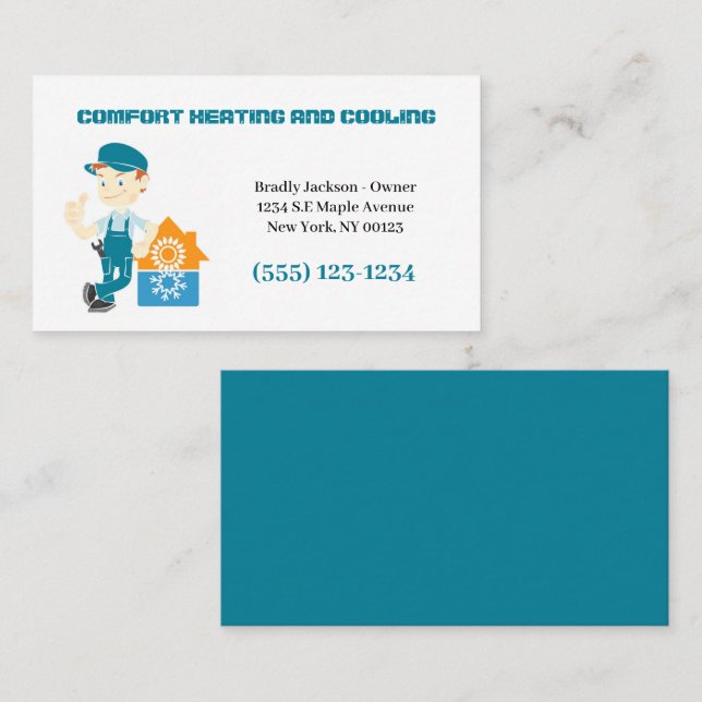 Tarjeta De Visita Servicio de calefacción con aire acondicionado (Anverso / Reverso)